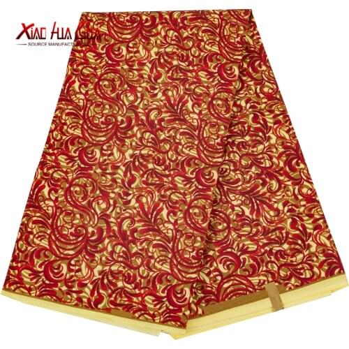 Traditional African Print Fabric Orange Waxed Floral Polyester Suitable for 6 Yards Ankara Sewing Home Couple Sexy Dress FP6433
