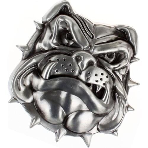 Vintage Silver 3D Dog Head Design Rodeo Belt Buckle Cowboy Western Fancy Belt Buckle