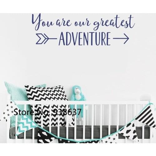 You Are Our Greatest Adventure Wall Decal Nursery Quotes Baby Kids Decals Hipster Style Wall Stickers Woodland Arrow ZB611
