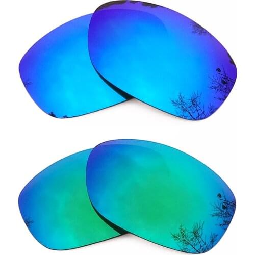 Ice Blue Mirrored & Green Mirrored Polarized Replacement Lenses for Pit Bull Frame 100% UVA & UVB
