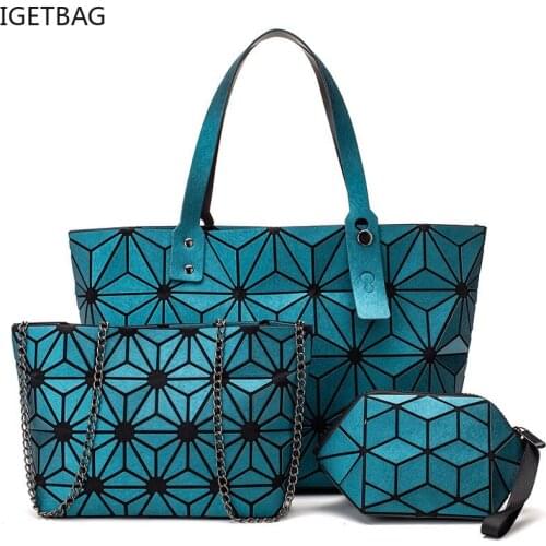 Sac a main brand women geometric bags for women 2020 Quilted Shoulder Bags Laser Plain Folding ladies Handbags Bolso Mujer