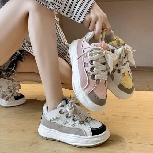 2021 Sports Shoes Fashion Womens Shoes New Designer Womens Vulcanized Shoes Casual Thick-Soled Thick-Soled Sneakers