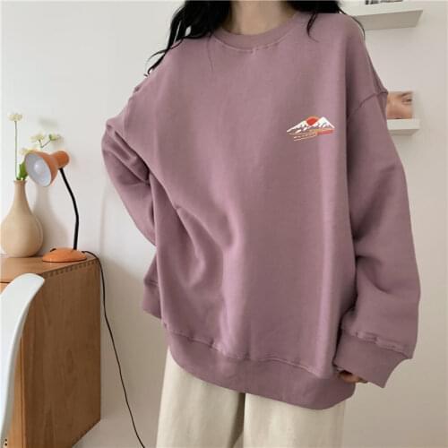 Cashmere Sweatshirt Womens Oose Korean Version Thickened Lazy Wind Autumn Winter Long Sleeve Round Neck Pullover Students Top