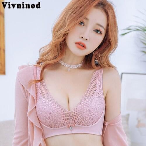 2020 New Women Sexy Lace Bralette Big Size Lace Underwear Thin Push Up Bras 70B 80 85 90C Intimates Female Lace Bras Lingerie BH