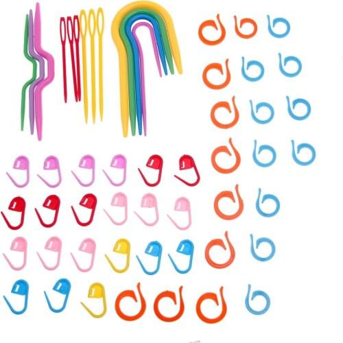 1 Set Plastic Knit Stitch Knitting Needles Crochet Hook Plastic Markers Needle Clip Craft Crochet Locking Knitting Accessories