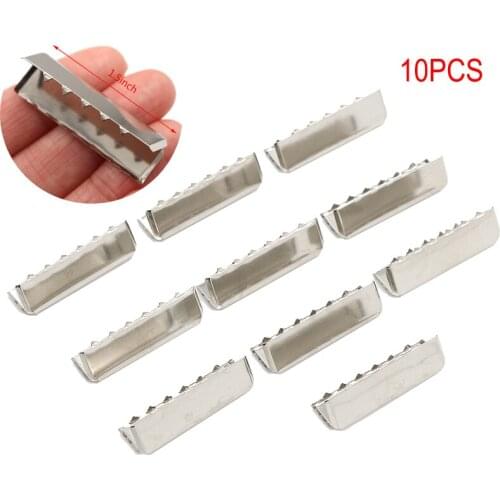 10Pcs Metal Belt Buckle End Tip For Cotton Webbing Tag Bag Key Fob Chains For DIY Metal Shoes Bags Buckles Accessory