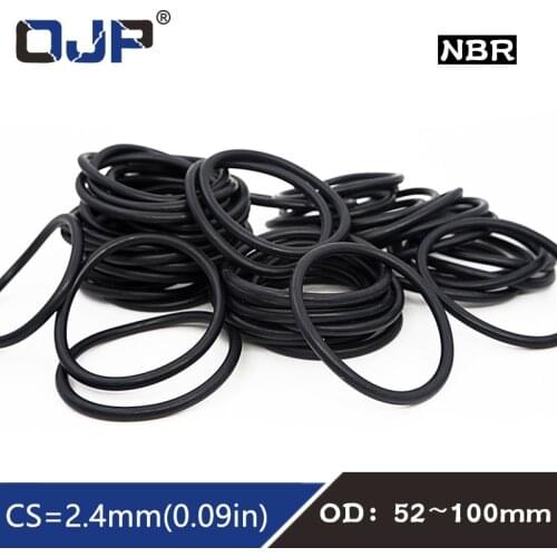 10PC/lot Rubber Ring Black NBR Sealing O Ring CS2.4mm OD52/55/60/62/65/70/75/80/85/90/95/100mm O-Ring Seal Gasket Oil Washer