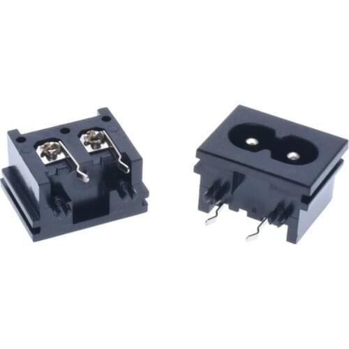 10PCS Right Angle Black Male Plug IEC320 C8 Power Socket Connector AC 250V 2.5A