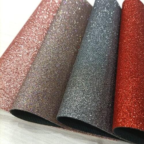 Dark Matte Colors Super Shiny Fine Glitter Faux Leather Sheet Velvet Backing for Shoe/Bag/Handbag/Clothing/Hair Bow