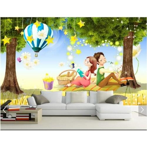 3d photo wallpaper custom 3d wall murals wallpaper Couples and fresh children room background wall 3d Children room wallpaper