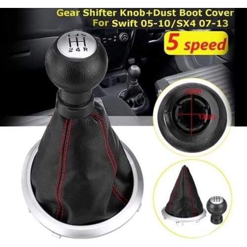 5-Speed Car Gear Shift Knob Cover Central Control Gear Head with Dust Cover for Suzuki Swift 2005-2010 SX4 2007-2013
