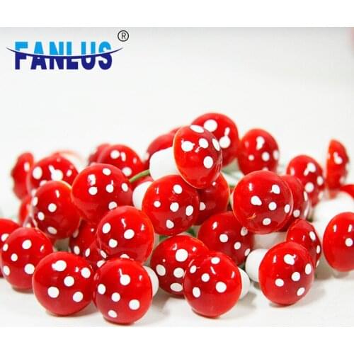 50/100pcs Simulation Mini Mushroom Model Potted Plant Decoration DIY Craft Home Decoration Fairy Garden Moss Resin Crafts