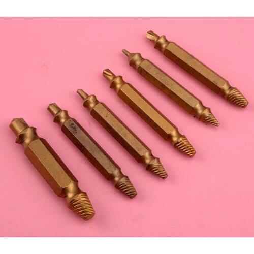 6Pcs Speed Out Damaged Broken Screw Bolt Extractor Remover Drill Bits Tool Set fit for Grinding Sanding Rotary Tools