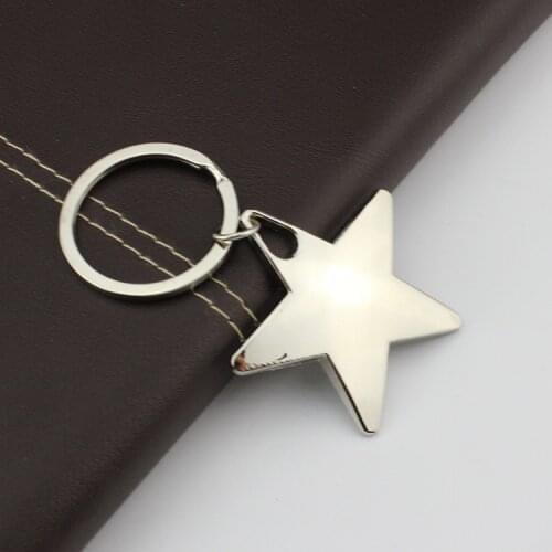 FREE SHIPPING BY DHL 100pcs/lot Zinc Alloy Metal Star Shaped Keychains Five-Pointed Star Keyrings Gifts