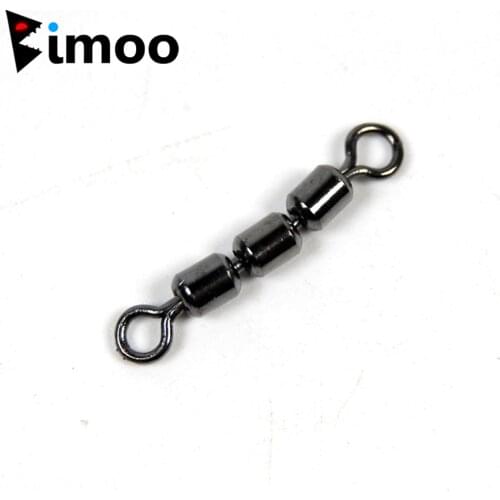Bimoo 10pcs/Bag Treble Rolling Swivel 3 Sections Rolling Swivels Fishing Tackle Accessories Copper Rigging Swivels #6 #7 #8 #10