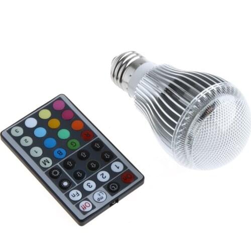 Colorful LED RGB 9W E27 Light Bulb Drop shipping