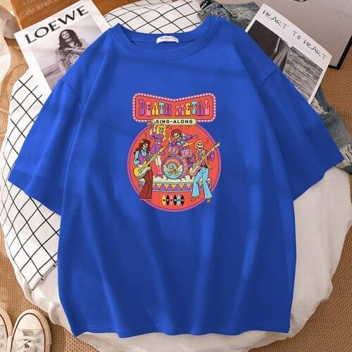 Death Metal Sing-Along Print Mans Tshirts Simple Round Neck Summer Clothing Breathable Soft T-Shirt Casual Soft T-Shirt For Men