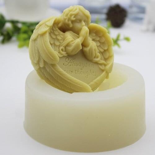 DIY Cake Molds Aromatherapy Gypsum Mould Praying Angel Aroma Plaster Silicone Mold New Outlet Clamp Mould for Home Decoration