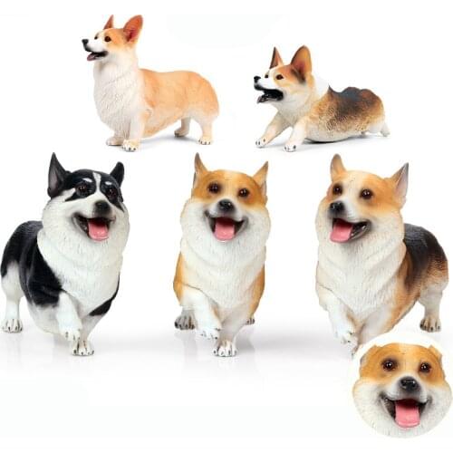 5 Kinds Corgi dog Figure Collectible Toys PVC Animal Action Figures Pet Animal Toys Kids Cognitive Toys