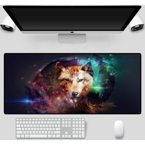 Mairuige Gaming Mouse Pad Animal Wolf Pattern Mouse Pad Computer Notebook Office Keyboard Computer Gaming Mouse Pad Desk