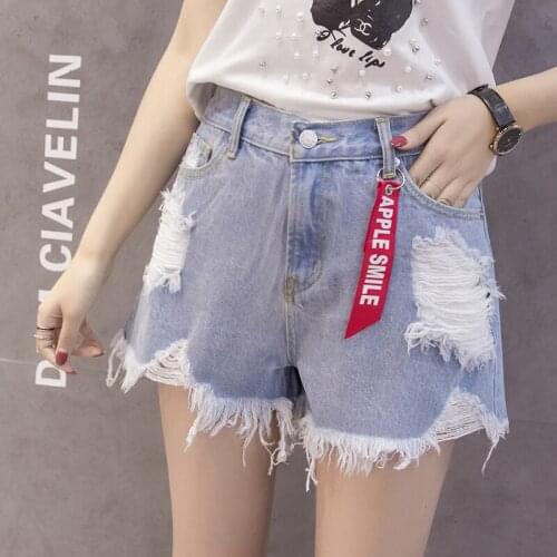 Summer High Waist Denim Shorts New 2020 Women Casual Loose Curling Black Blue Short Shorts Ladies Fashion With Belt Jeans Short