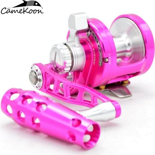 CAMEKOON CNC Metal Slow Jigging Reel Overhead Reel Conventional Saltwater Boat Reel 9+1 BBs 30Kgs Drag Power