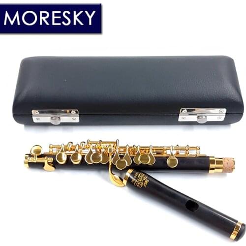 MORESKY Ebony Piccolo C Key Cupronickel gold Plated Body Material Grenadilla MPC-163