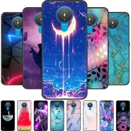 For Nokia 1.4 Case Soft TPU Silicone Cartoon Back Cover for Nokia 1.4 Phone Cases TPU Black Bumper for Nokia1.4 Covers