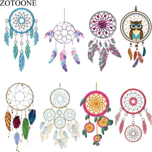 ZOTOONE Dreamcatcher Patch T-shirt Press Heat Transfer Sticker Iron On Applique Patches For Clothes T-shirt Dresses Decoration