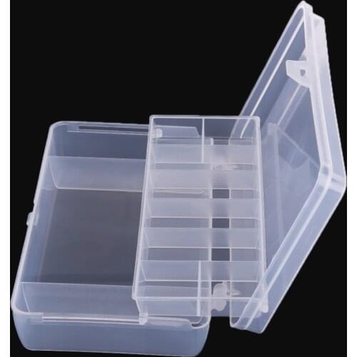 Non-toxic 2 Layer Fishing Lure Box Portable Transparent Visible peche Fish Tackle box 21X12cm Large Capacity Fishing Accessories