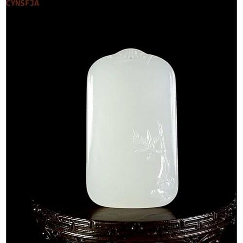 CYNSFJA New Real Rare Certified Natural Hetian Jade Nephrite Lucky Amulets Bamboo Jade Pendant Carved High Quality Best Gifts