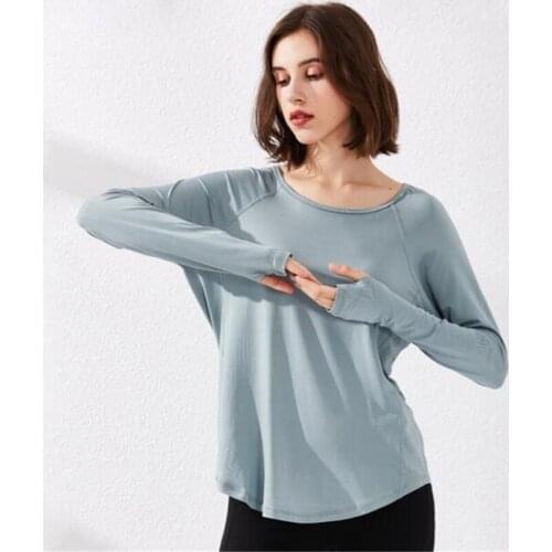 New Women Gym Yoga Crop Tops Yoga Shirts Long Sleeve Workout Tops Fitness Running Sport T-Shirts Training Sportswear Sexy