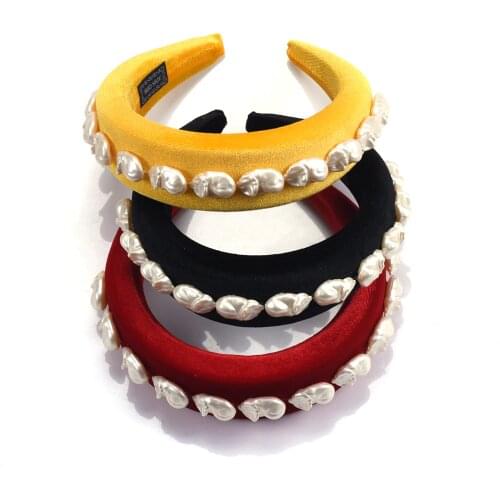 Natural Fresh Water Pearl Hairband Women Fashion ZA Headband Hair Jewelry 2019 luxury Party Christmas Headband