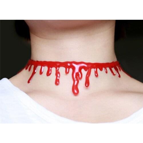 Choker Necklaces Party Halloween Horror Blood Drip Necklace Fancy Dress Fun Joke Choker Red Novelty For Women