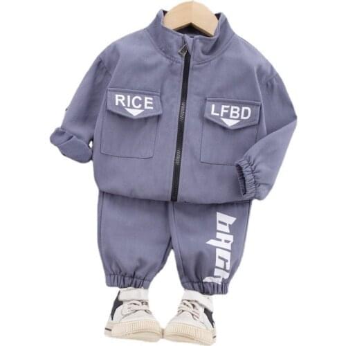 Casual Clothing Sets Boys Spring Autumn Children Sport Clothes Kids Printed Letter Jacket Pants 2Pcs Suit Baby Girls Outfits