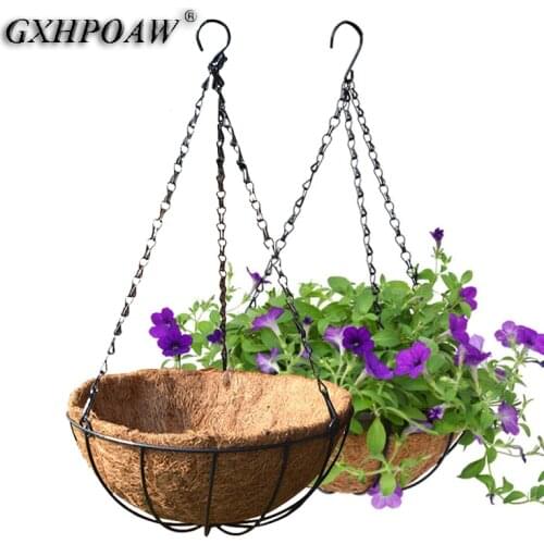 Simple Coir Suspension Plant Pots Home Decoration Wall Hanging Plant Flower Pot Stand Garden Scindapsus Hanging Basket Pots Tray