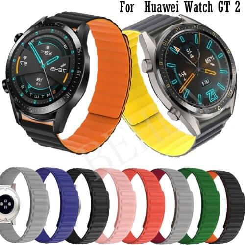 20mm 22mm WatchBand Strap For Huawei Watch GT 2 46mm 42mm / Honor GS Pro Band Smart WristBand Silicone Magnetic loop Bracelet