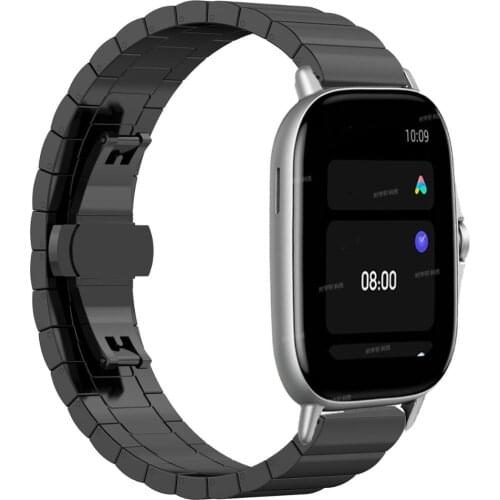 Stainless Steel Watchband For Huami Amazfit Bip S Lite / GTS GTS 2/ GTR 42mm Strap 20mm Black Smart Watch Bracelet Correa