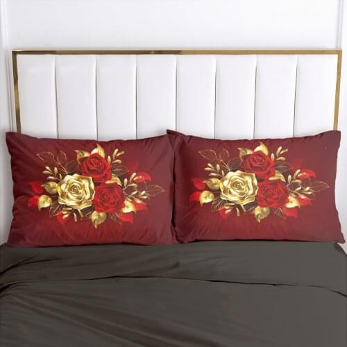 3D Digital Printing Custom luxury Pillow Case Pillowcase 50x70cm 50x75cm 50x80cm Decorative Pillow Cover Wedding rose Bedding