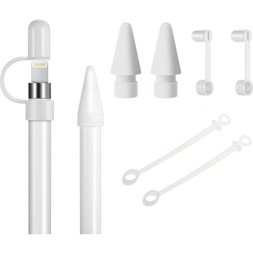 2 Set Silicon Protective Cap Holder Tip Nib Protector Cover Light Cable Adapter Tether for iPad Pro Apple Pencil Accessories