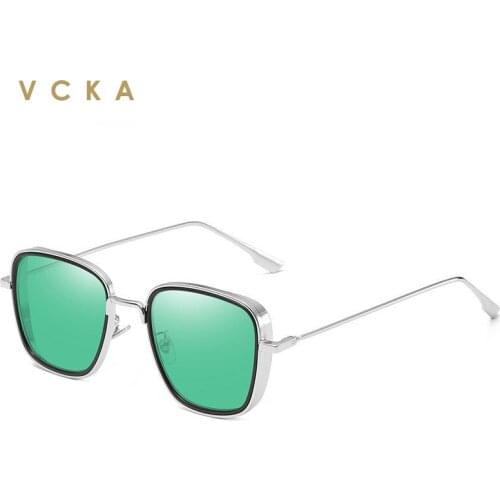 VCKA 2021 NEW Square Steampunk Men Sunglasses Man Sun Glasses Vintage Women Eyewear metal frame Steam Punk Sunglass UV400