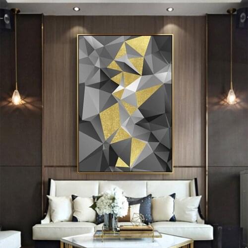 Modern Creative 3D Geometry Wall Art Canvas Paintings Minimalist Wall Pictures Prints and Posters for Living Room Home Decor