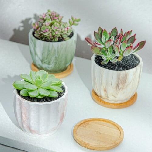 Modern Marbling Flower Pot Ceramic Succulent Pot Cactus Planter Pots Container Bonsai Planters With Hole Garden Decoration