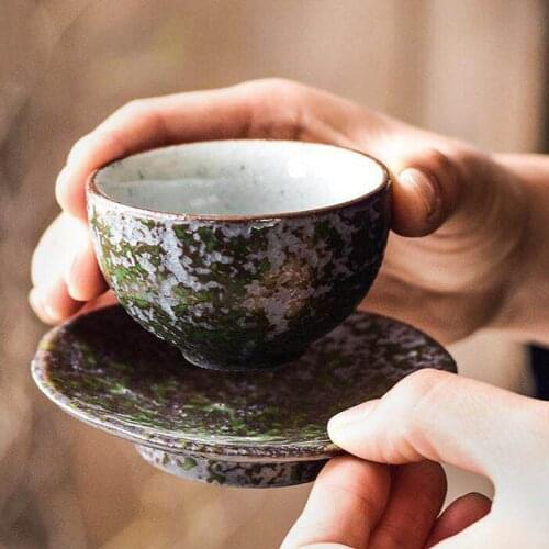 Antique Tea Master Cup With Saucer Vintage Ceramic Tea Cup With Saucer Home Tea Bowl Single Purple Clay Home Decor