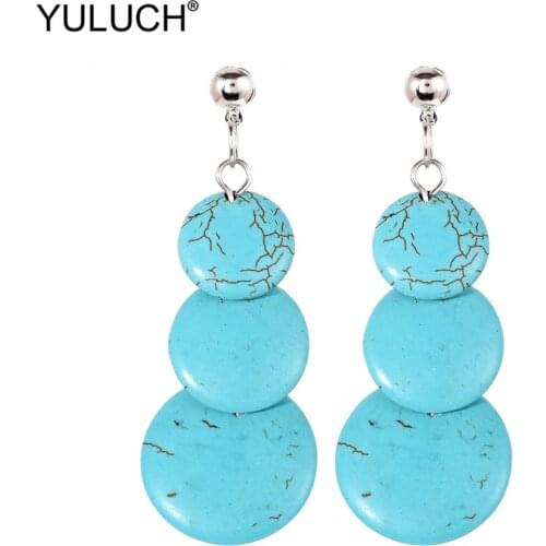 YULUCH Ethnic African Women Blue Resin Stud Earrings Wedding Party Fashion Jewelry 2019 Handmade Personality Statement Earrings