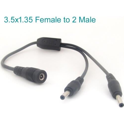 1pc 30cm / 1ft DC Power Splitter Cable DC 3.5x1.35mm Female to 2pcs Male Cord Cable