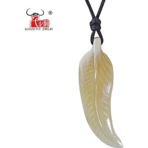 1PC New Zealand Surfer Handmade Carved Feather Yak horn Pendant Primitive tribal necklace Gifts for men and women