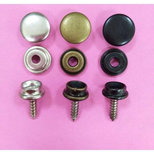 100set/lot Boat Marine Yacht Canvas Snap Cover Button 15mm Snap Press Studs Screw Socket Fastener Set