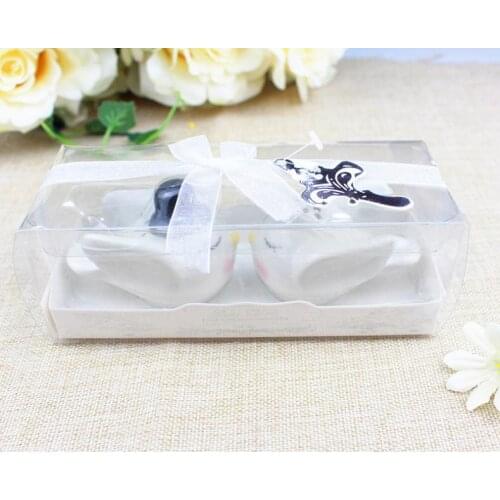 200pcs= 100 sets / party Bride Groom Angel Love Birds Salt and Pepper Wedding Greetings and Gits for Guest SN787