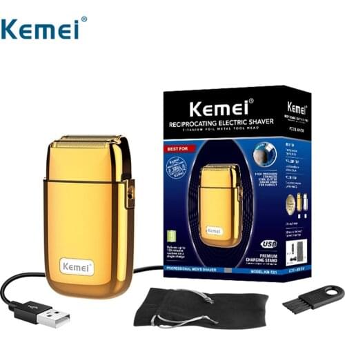 New Kemei All-metal Electric Shaver Men Electric Razor Rechargeable Beard Shaver Floating Hair Trimmer Face Care Shaving Machine